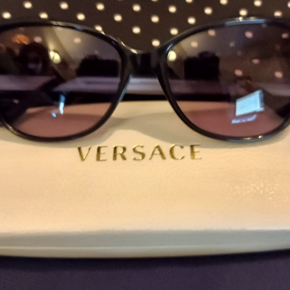 Versace Swarovski Crystals Cat Eye Sunglasses